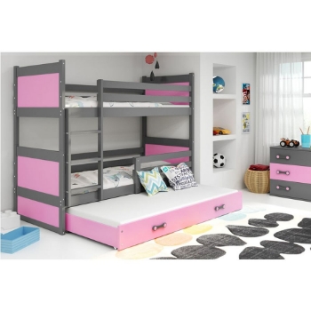Slika Krevet BMS Rico na kat za 3 osobe 200x90 cm, GRF - roza