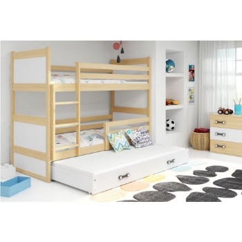 Slika Krevet BMS Rico na kat za 3 osobe 190x80 cm, PINE - Bijela, 160x80