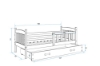 Slika BMS Kubus krevet + ladica 160 x 80 cm, PINE/bijela