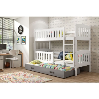 Slika Krevet BMS Kubus na kat za 3 osobe 200x90 cm, BIA - grafit