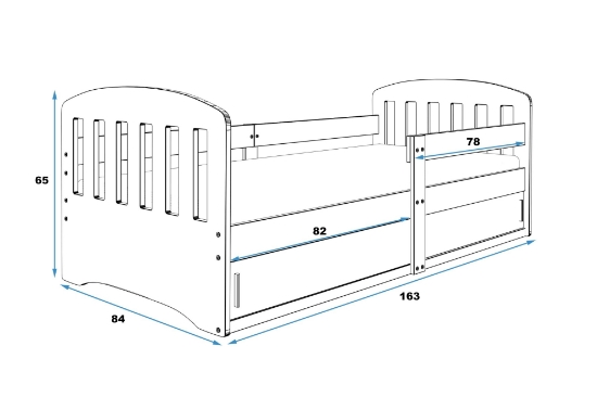 Slika Krevet sa spremištem 160 x 80 cm GRF CLASSIC BMS 