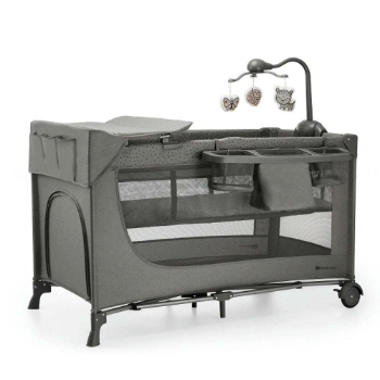 Slika Kinderkraft Joy 2 putni krevetić s dodacima 3 u 1, Dark Grey 