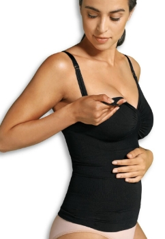 Slika Potkošulja za trudnice, s potporom,  bez šavova - crna, S Carriwell 