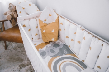 Slika Posteljina za djecu 6-djelna Žuta srca BUBABA BY FREEON