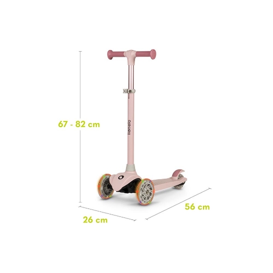 Slika Lionelo Jessy Pink Rose LED romobil za djecu 