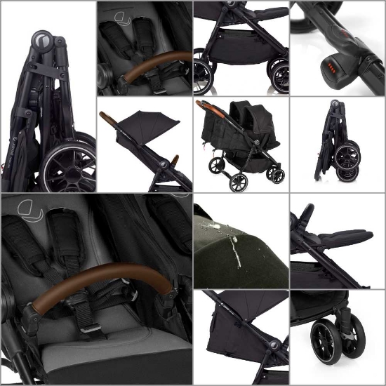 Slika Jane Twinlink sportska kolica za blizance, Cold Black 