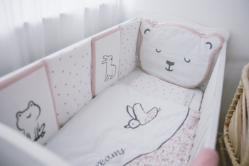 Slika Posteljina za dječji krevet 10-djelna roza BUBABA BY FREEON