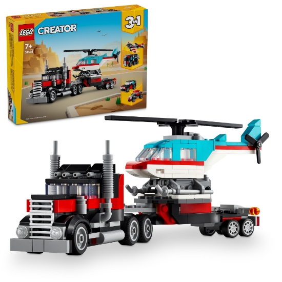 Slika LEGO® CREATOR 31146 Kamion s ravnom prikolicom i helikopter