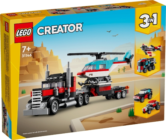 Slika LEGO® CREATOR 31146 Kamion s ravnom prikolicom i helikopter