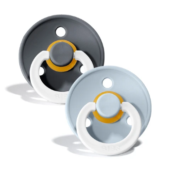 Slika BIBS Colour dude (okrugle) - Iron GLOW/Baby Blue GLOW (vel.2)