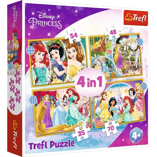 Slika  Puzzle Disney Princess 4u1 (35,48,54,70) 34385 - TREFL