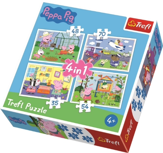 Slika  Puzzle Peppa Pig, 4u1 (12,15,20,24) 34359 - TREFL