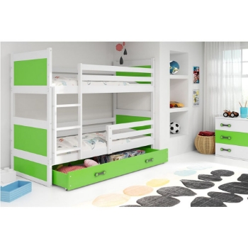 Slika BMS Rico krevet na kat + ladica 160 x 80 cm, BIA/zelena