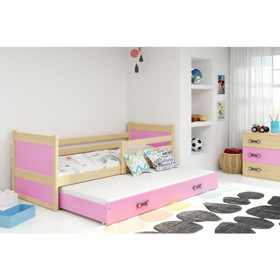 Slika BMS Rico krevet za 2 osobe 190 x 80 cm, PINE/roza