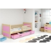 Slika BMS Rico krevet + ladica 200 x 90 cm, PINE/roza