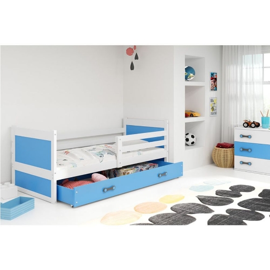 Slika  BMS Rico krevet + ladica 200 x 90 cm, BIA/plava