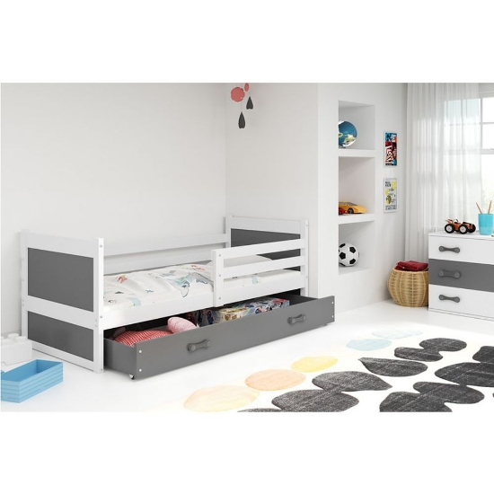 Slika BMS Rico krevet + ladica 200 x 90 cm, BIA/grafit