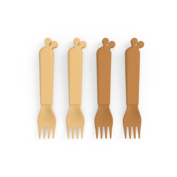 Slika Komplet 4 vilice Raffi, Mustard - Done By Deer 