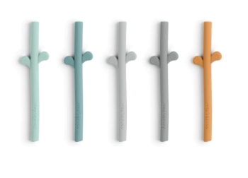 Slika Set 5 silikonskih slamki Peekaboo, Blue Mix - Done by Deer