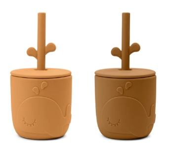 Slika Set od 2 Peekaboo silikonske čašice, Wally Boja senfa - Done by Deer