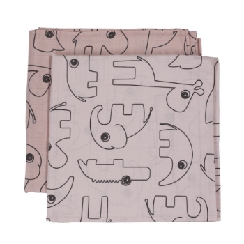 Slika Komplet od 2 pelene za previjanje Contour Powder (120x120) - Done by Deer