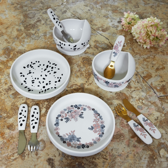 Slika Silikonski set za jelo, Dalmatian Dots - Elodie