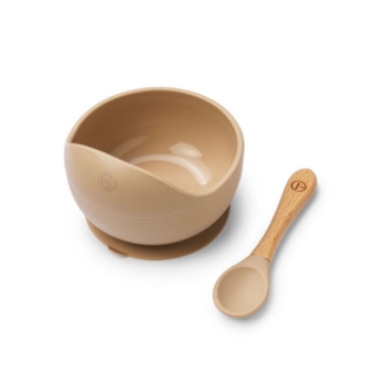 Slika Silikonska posudica sa žlicom, Pure Khaki - Elodie