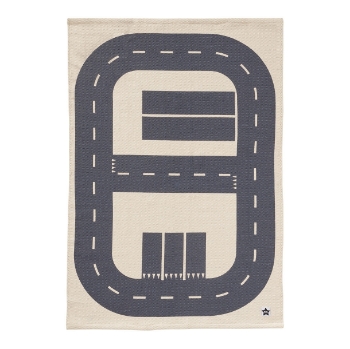 Slika Kid's Concept - Tepih cesta Aiden, crno-bijeli 