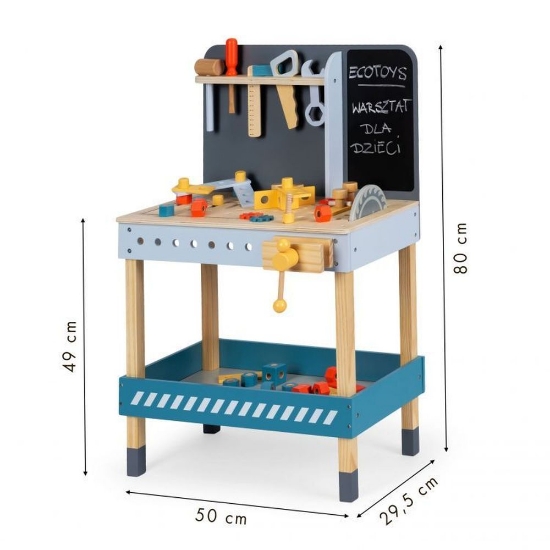 Slika Stol za igru Mali Majstor od 47 elementa - Ecotoys 