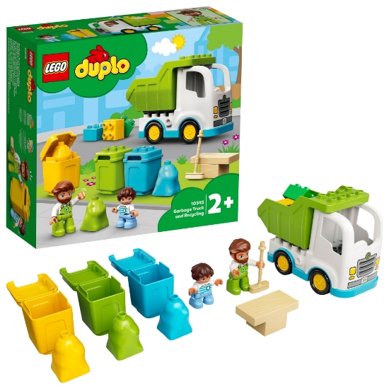 Slika LEGO® DUPLO® 10945 Smetlarski kamion i kante za reciklažu