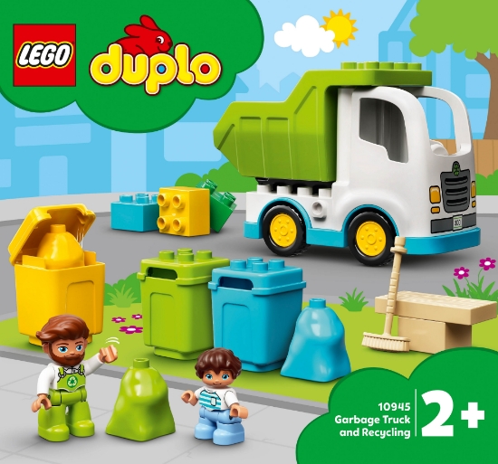 Slika LEGO® DUPLO® 10945 Smetlarski kamion i kante za reciklažu