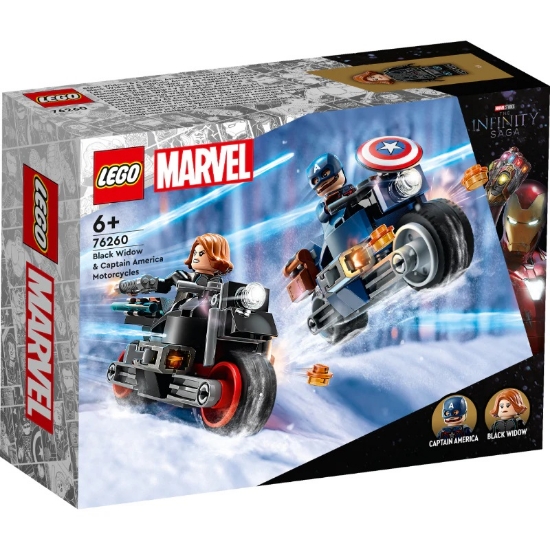 Slika LEGO® SUPER HEROES 76260 Motocikli Black Widow i Captaina Americe