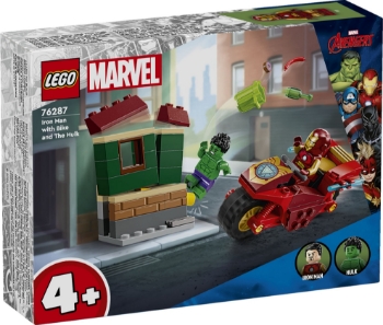 Slika LEGO® SUPER HEROES 76287 Iron Man na motociklu i Hulk