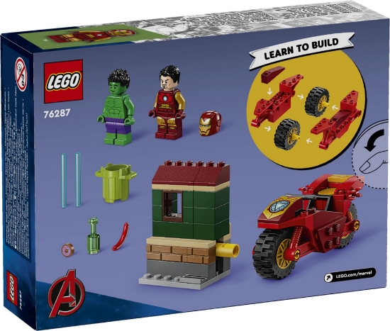 Slika LEGO® SUPER HEROES 76287 Iron Man na motociklu i Hulk