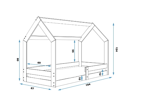 Slika Krevet za djecu BMS Domek 1 160 x 80 cm GRF