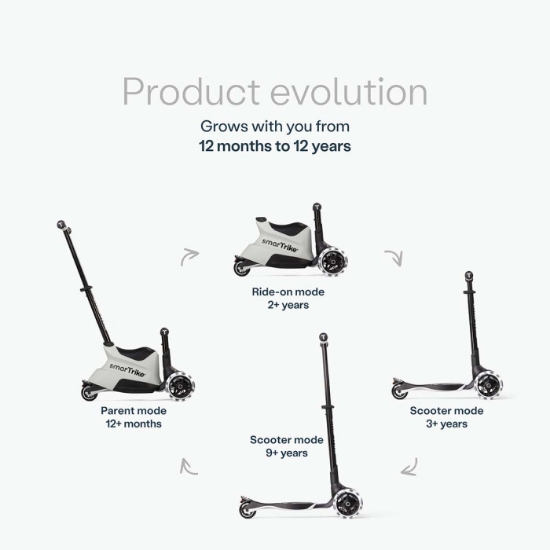 Slika Smart Trike Xtend Ride-on romobil/guralica, sivi  