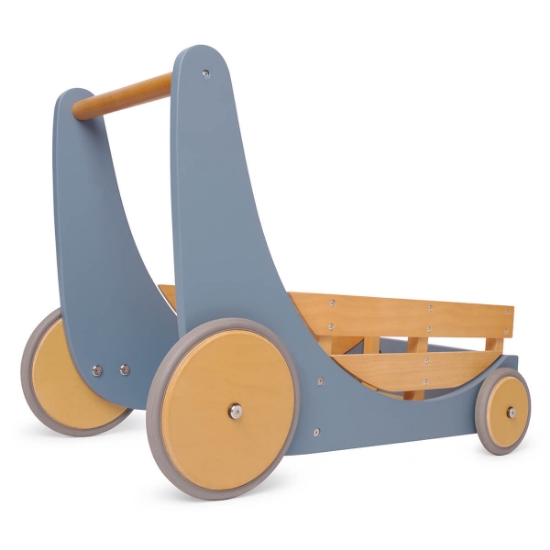 Slika Drveni spremnik za igračke i hodalica cargo walker slate blue kinderfeets®