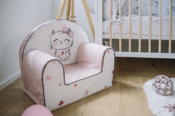 Slika Fotelja Mačka bijela/roza BUBABA BY FREEON