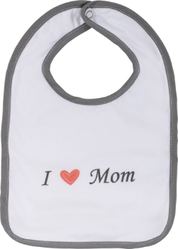 Slika Podbradnjak I love mom bijela/siva BUBABA BY FREEON 