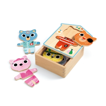 Slika Set drvenih puzzli - Oblačenje