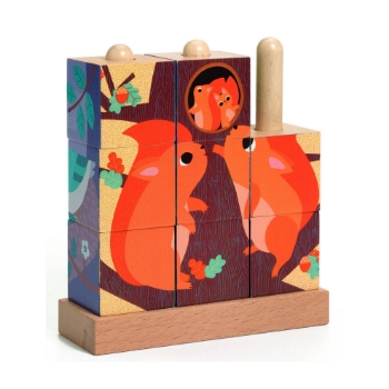 Slika Drvene kocke za slaganje - Šuma