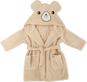 Slika Ogrtač za kupanje sa štikom medo, 86/92/98 bež BUBABA BY FREEON 