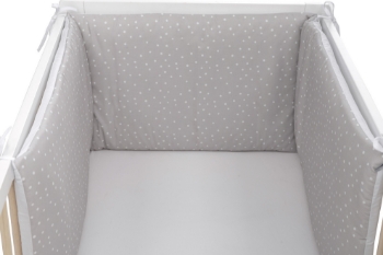 Slika Ogradica za krevet 190 x 40 cm, točkice siva, BUBABA BY FREEON