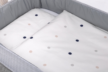 Slika Posteljina za kolijevku/košaru 2 djelna Točkice bež BUBABA BY FREEON