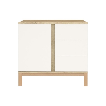 Slika Komoda Loop, Bijela-Hrast Faktum 