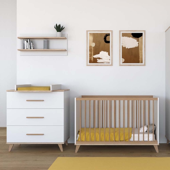 Slika Faktum Flip kinderbet 120 x 60 cm, White - Oak 