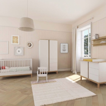 Slika Dječja soba Loop - 5 elemenata, White - Oak Faktum 