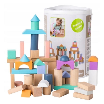 Slika Drvene kocke u kutiji od 100 dijelova Ecotoys 