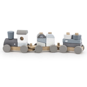 Slika Drvena slagalica vlakić plavi label label® 