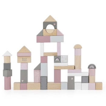 Slika Drvene kocke (50 komada) roze label label® 